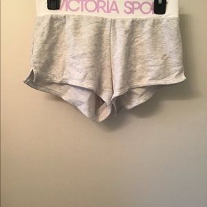 Heathered, grey exercise shorts